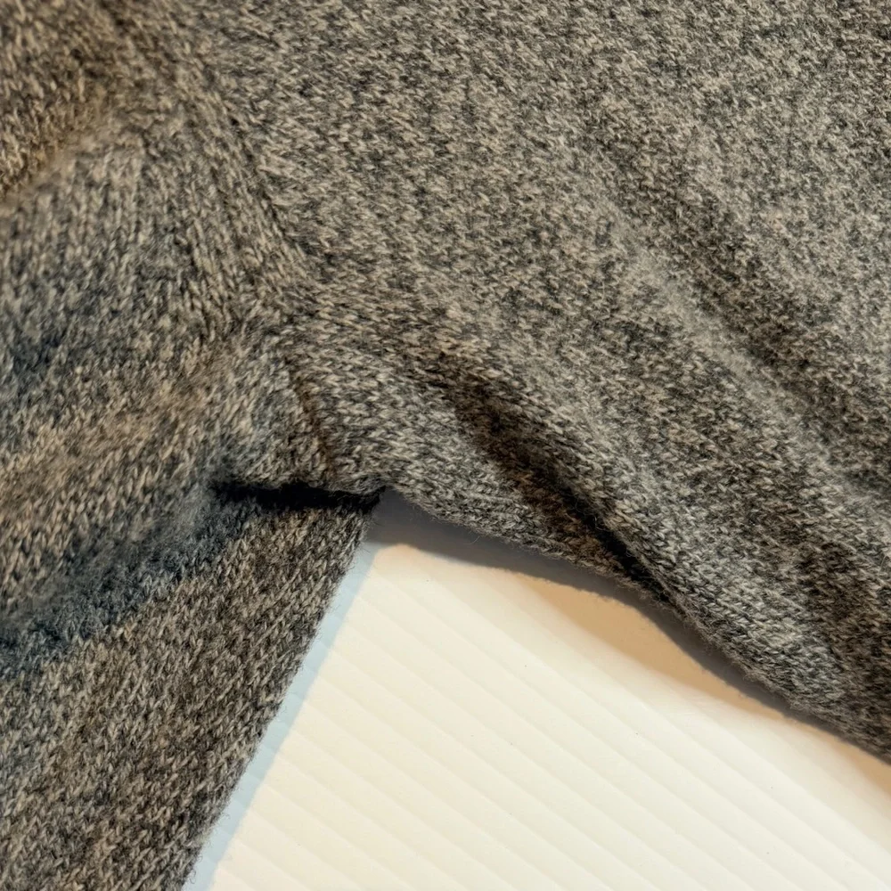 Banana Republic Men’s Shawl Collar Sweater Gray Merino Wool Pullover Size Small
